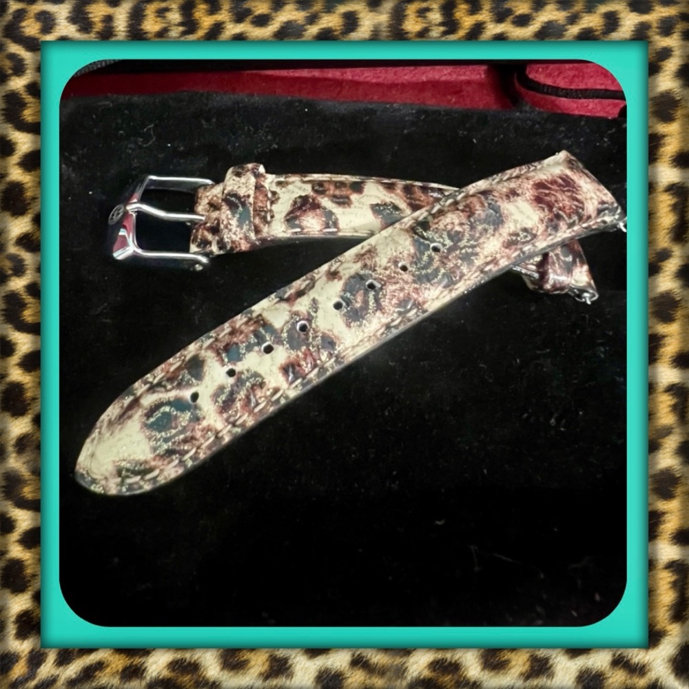 👑✅PRICE FIRM✅ Leopard Print Michele Watch 18mm Leather Strap. NWOT